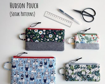 Hudson Pouch Sewing Pattern With Video, Four Sizes, Zippered - Main Image