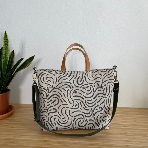 Portland Tote Bag Sewing Pattern: Zipper Handbag DIY (PDF Pattern)