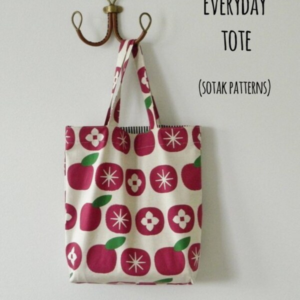 Everyday Tote, pdf pattern, instant download, bag pattern, tote bag, simple tote, canvas tote, diy, sotak patterns, sewing pattern, sew