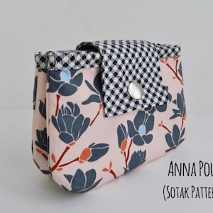 Anna Double Zipper Pouch, pouch pattern, PDF sewing pattern, instant download, sew, two zippers, coin pouch, unique, sotak patterns, diy