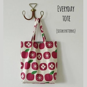 Bolso de uso diario, patrón en pdf, descarga instantánea, patrón de bolso, bolso de mano, bolso sencillo, bolso de lona, bricolaje, patrones sotak, patrón de costura, coser