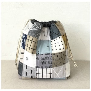 Drawstring Bag, PDF sewing pattern, instant download, four sizes, three styles, bag, project bag, sewing, knitting, sotak patterns, pattern image 5