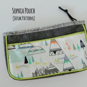 Sophia Pouch, PDF sewing pattern, zipper binding, instant download, diy, sotak patterns, zipper pouch, unique, fully lined, pouch pattern