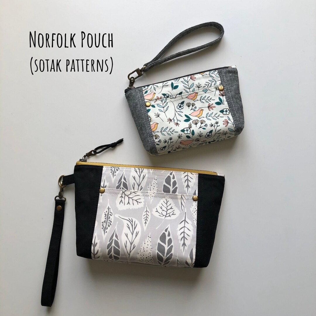 Norfolk Pouch Sewing Pattern+ Video, Two Sizes: Zipper Wristlet
