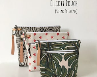 Elliott Pouch, three sizes, tall two zip pouch, pdf pattern, instant download, sewing pattern, zipper bag, project bag, sotak patterns, sew