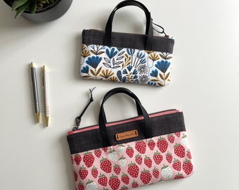 Primrose Pouch Sewing Pattern in two sizes + video: Zippered Bag with Handles (PDF Pattern)