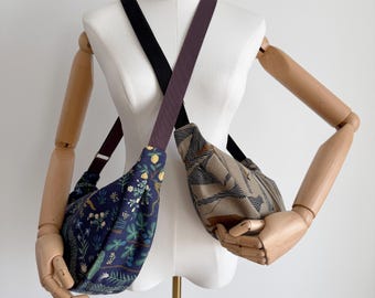 Fairfax Sling Bag Sewing Pattern + video : Crescent Shoulder Purse, Two Sizes (PDF Pattern)