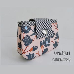 Anna Double Zipper Pouch, pouch pattern, PDF sewing pattern, instant download, sew, two zippers, coin pouch, unique, sotak patterns, diy