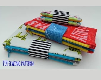 Two-in-One Zipper Pouch Sewing Pattern: Coin, Pencil, Clutch (PDF Pattern)