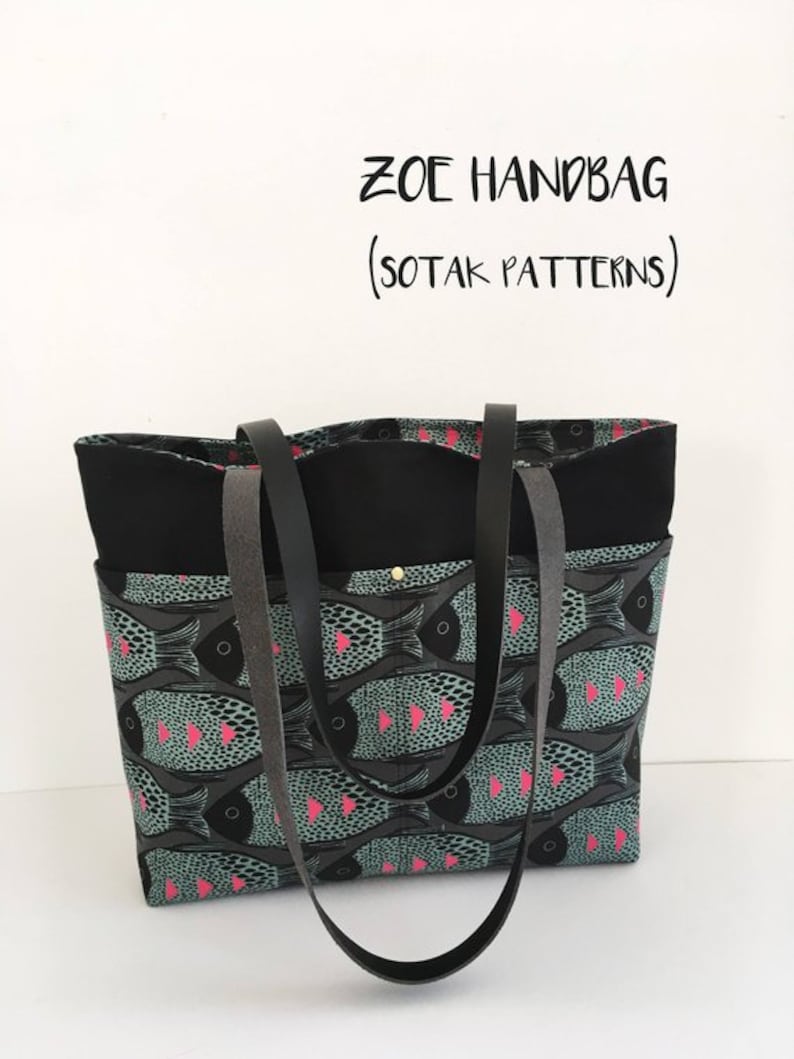 Zoe Handbag bag pattern instant download zipper closure | Etsy
