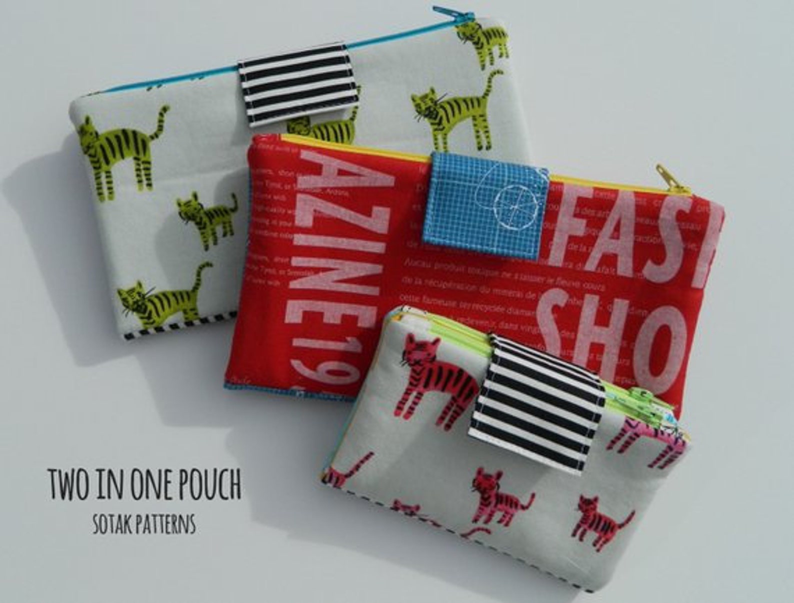 Two in One Zipper Pouch PDF Sewing Pattern Instant Download Etsy