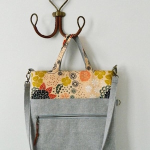 Megan Foldover Tote, PDF sewing pattern, instant download, purse, tote bag, bag, zipper pocket, sotak patterns, removable strap, diy, sew image 4