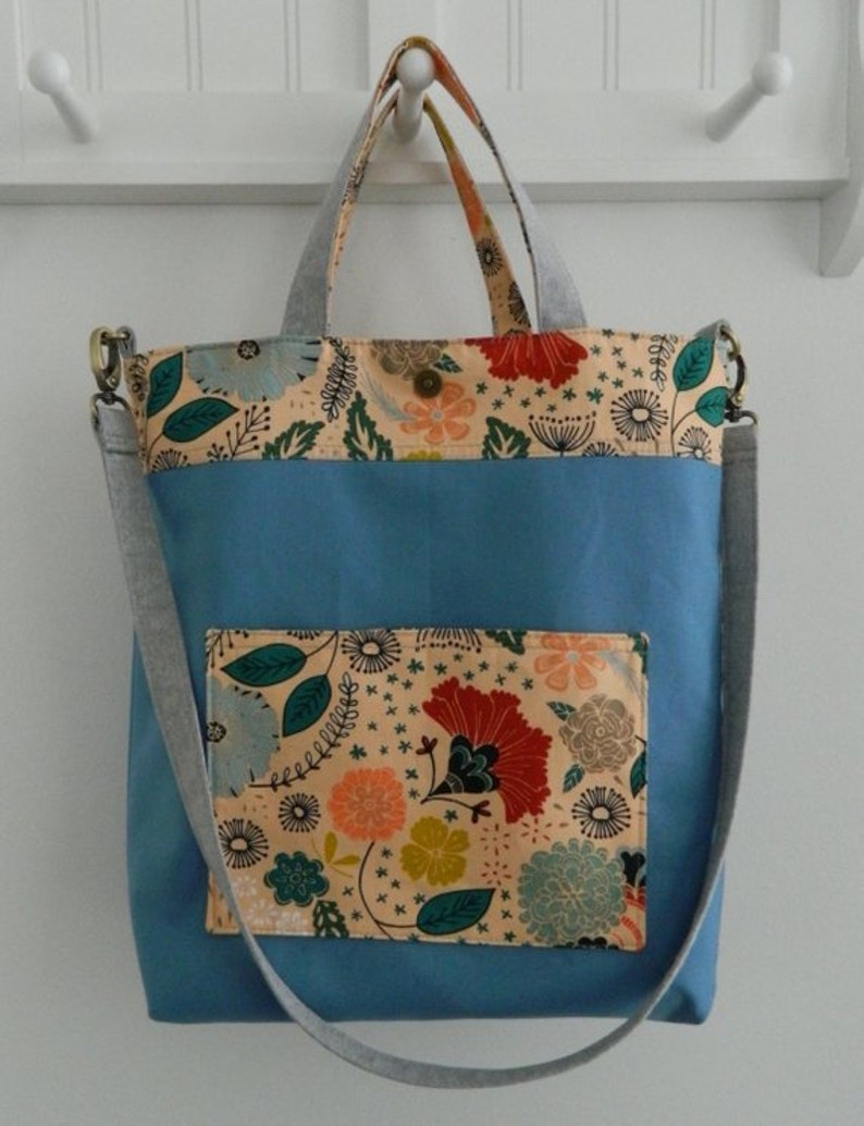 Megan Foldover Tote, PDF sewing pattern, instant download, purse, tote bag, bag, zipper pocket, sotak patterns, removable strap, diy, sew image 9