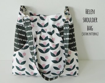 Helen Shoulder Bag, PDF sewing pattern, instant download, sewing, large front pocket, unique, purse, shoulder bag, sotak patterns, diy, sew