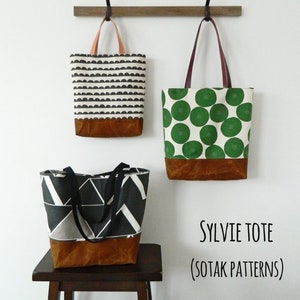 Sylvie Tote, pdf bag pattern, three sizes, tote bag, instant download, easy to sew, sewing, chic, patterns, sew, bag, sotak patterns, diy