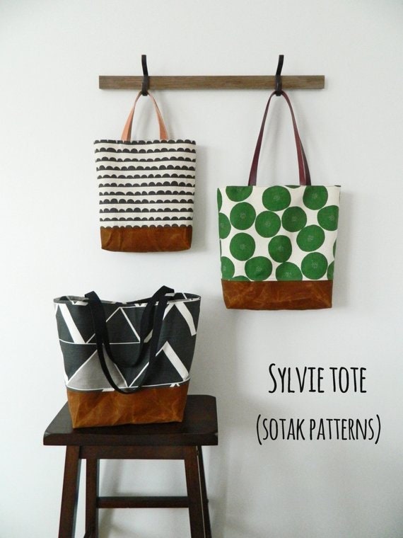 Sylvie Tote pdf bag pattern three sizes tote bag instant