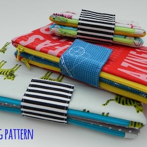 Two in One Zipper Pouch, PDF sewing pattern, instant download, two sizes, sew, coin pouch, pencil pouch, clutch, wallet, sotak patterns