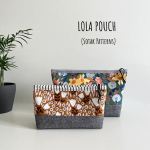 Lola Zipper Pouch, TWO SIZES, PDF, sewing pattern, printable templates, instant download, pattern,  zipper pouch, make up bag, sewing, diy