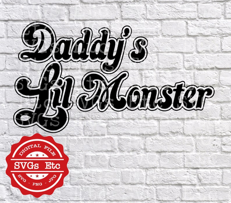 Download Daddy's Little Monster Harley Quinn SVG PNG JPG | Etsy