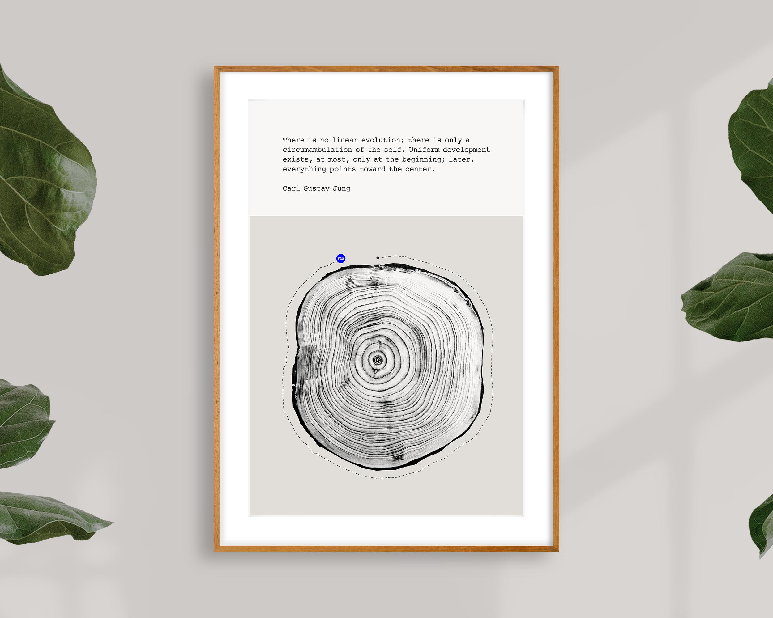 Revelation Art, Carl Jung Print, Minimalist Print, Conceptual Art, Tree Trunk Print, Spiritual Art Print, 1111 Wall Art, Literary Wall Art