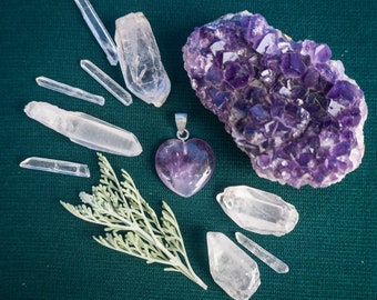 Amethyst Heart Silver Pendant