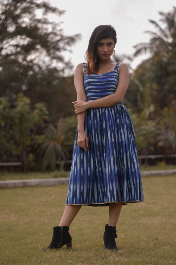 ikat midi dress