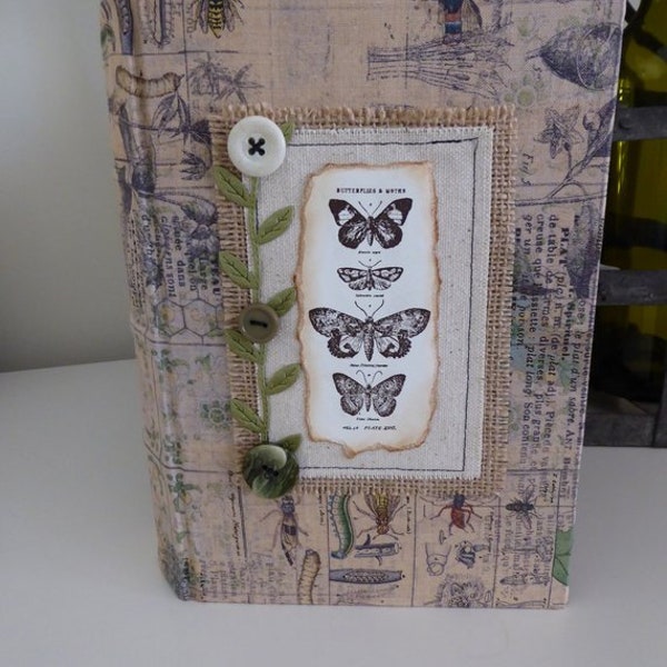 Butterflies Journal, Junk Journal, Handmade Journal, OoAK, Diary, Gardeners Journal, Keepsake Journal, Shabby Chic,Vintage