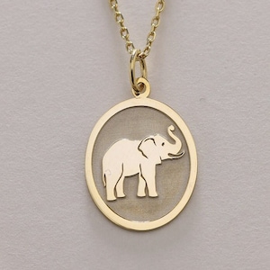 14k Gold  Elephant Necklace , Personalized Elephant  Pendant , Layered Elephant Pendant, Animal Jewelry Gift , Birthday Gift , Woman Gift