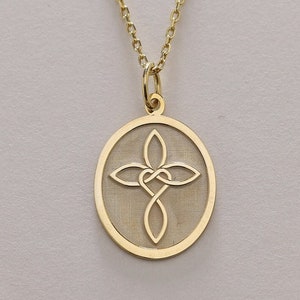 14k Gold Heart Celtic Cross Necklace, Personalized Heart Celtic Cross Pendant, Trinity Knots Cross Necklace, Protection Cross ,Birthday gift