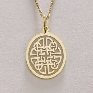 14k Gold Dara Knot Necklace, Pesronalized Dara Knot Pendant, Celtic Symbol, Dara Knot Jewelry, Gold Celtic Dara Knot Pendant