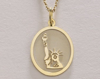 14Kソリッドゴールド「I Love NY」ペンダントネックレス：ステート