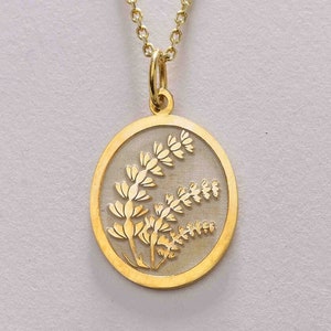 14k Solid Gold Lavender Flower Necklace, Personalized Lavender Pendant, Flower Disc Necklace, Memorial Flower, Birth Flower Jewelry