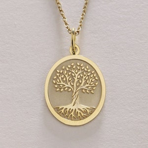 14k gouden levensboom ketting, massief gouden boom hanger, gepersonaliseerde levensboom ketting, echte gouden boom leven, gouden verjaardagscadeau
