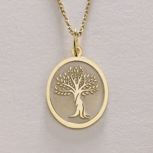 Colar de oliveira em ouro 14k, pingente de oliveira em ouro maciço, colar de folha de ramo de oliveira personalizado, vida de árvore, presente de aniversário dourado