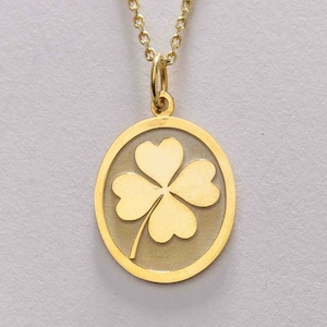 14k Solid Gold Czterolistna Koniczyna Naszyjnik, Delikatny Szczęście Koniczyna Wisiorek, Zawieszka na Szczęście, Biżuteria Czterolistna Koniczyna, Wisiorek Koniczyna, Prezent Dla Kobiet