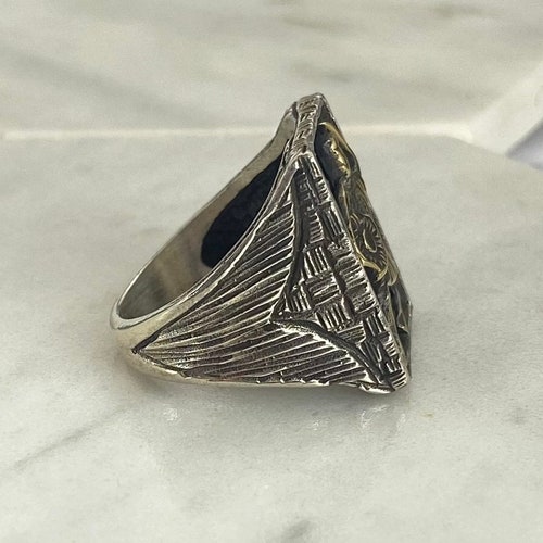 Handmade Silver Men Rings , Warrior men ring , Vikings shops Stone Ring , 925k silver men's ring - Warrior ring , Ups free express shipping