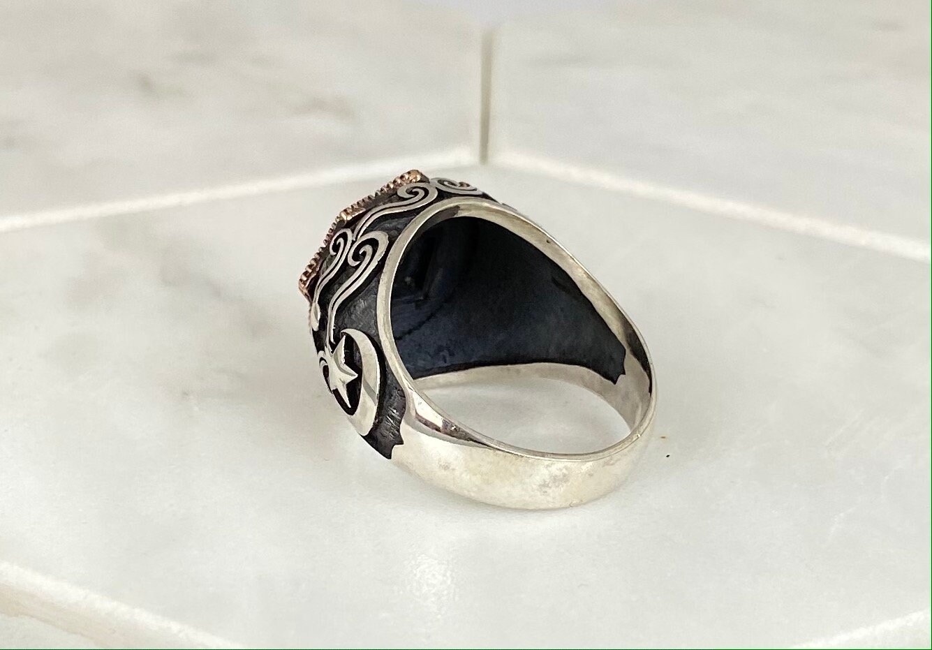 Silver Ring Mens Ring Ring Moon Star Ring Handmade - Etsy