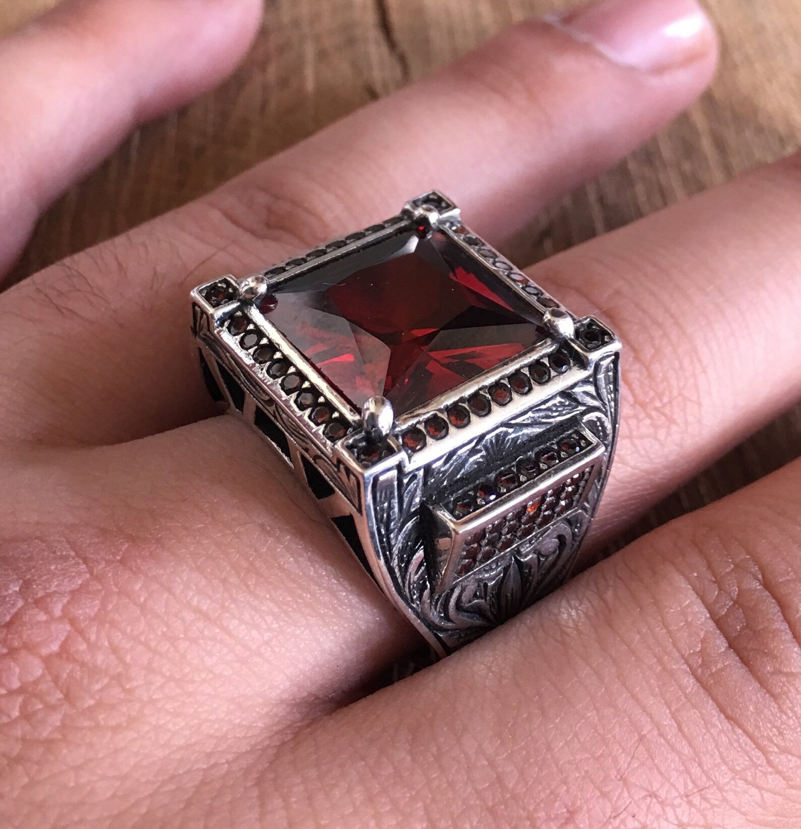 Mens Rings Unique Men Ring Stone Ring Handcrafted Etsy