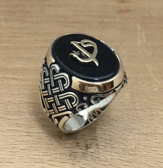 Silver Men Rings Arabic Signet Ring Turkish Muslim Jewellery Etsy
