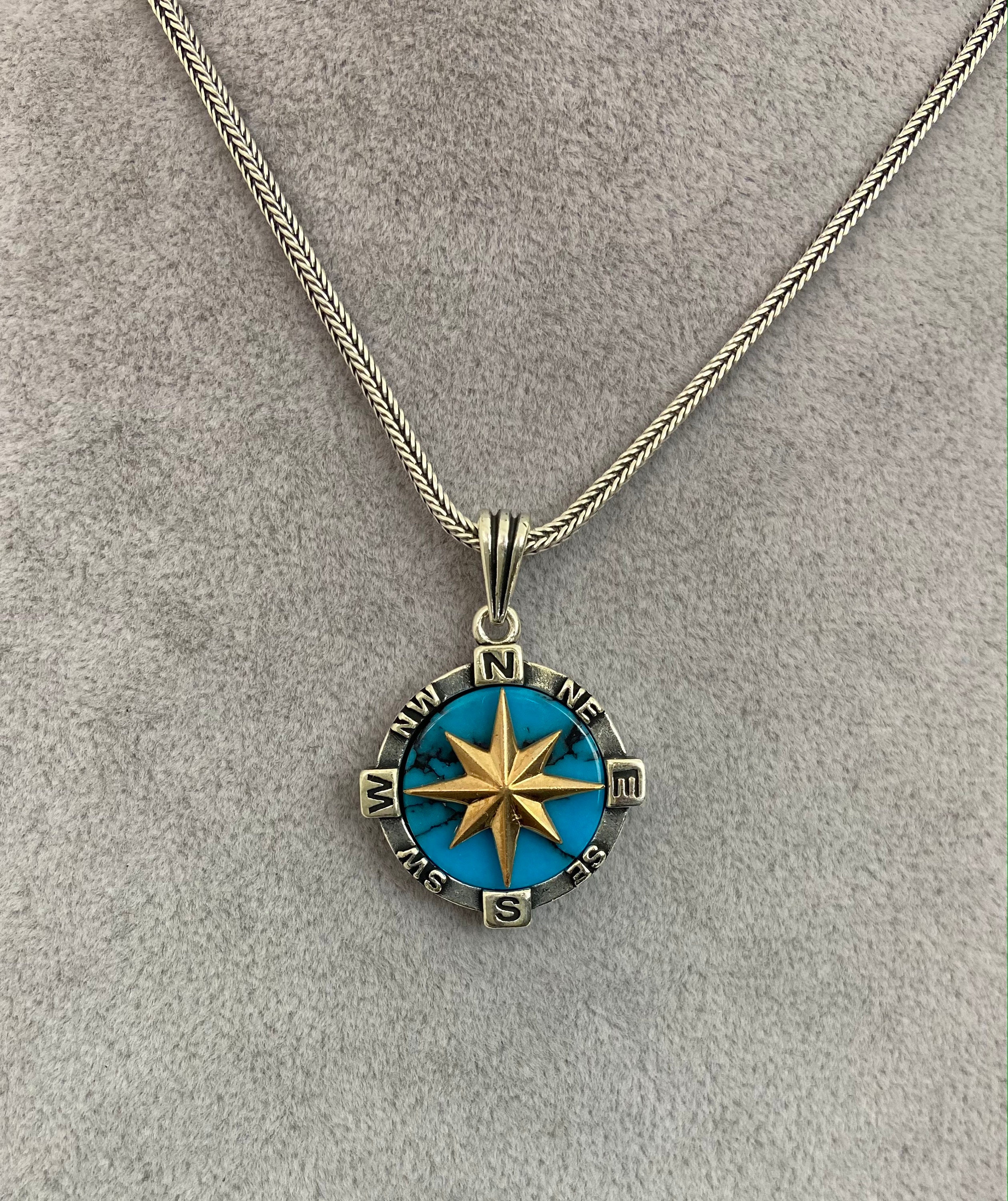 Men Compass Necklace Compass Pendant Compass Necklace Etsy UK