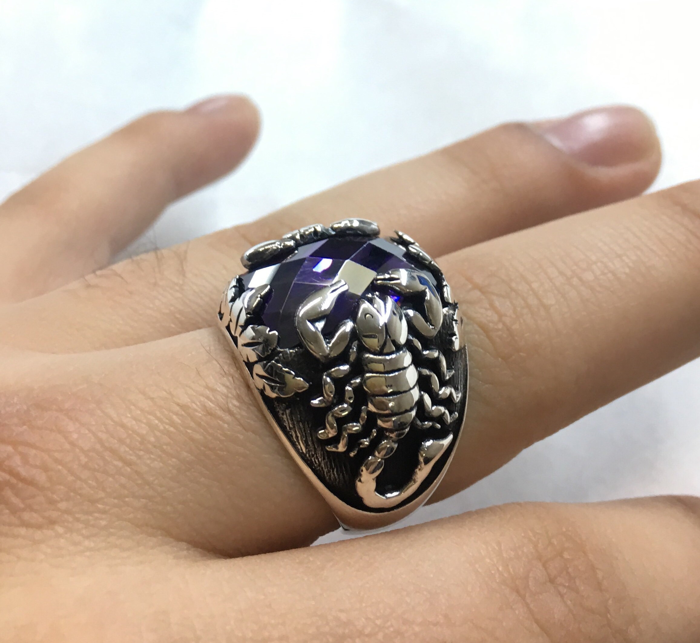 Scorpion Ring Sterling Silver 925 Ring Mens Ring Etsy
