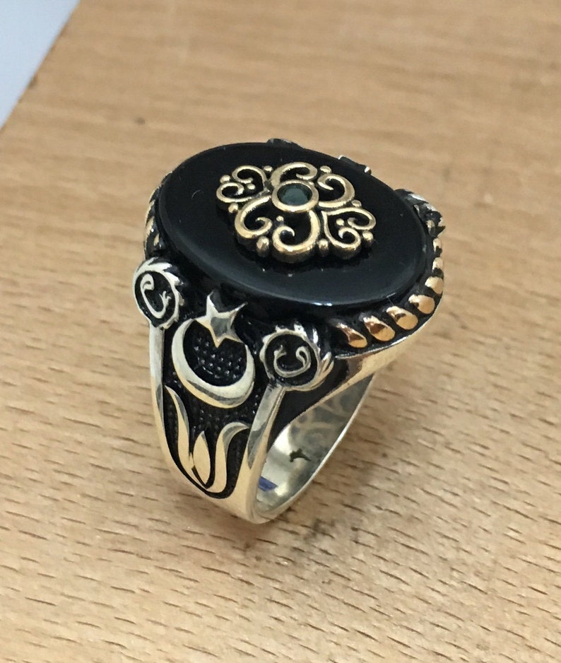Star Moon Star Ring Ups free express shipping Silver Men Rings Garnet Stone Ring Moon Mens Gift 925k silver ring Mens Ring