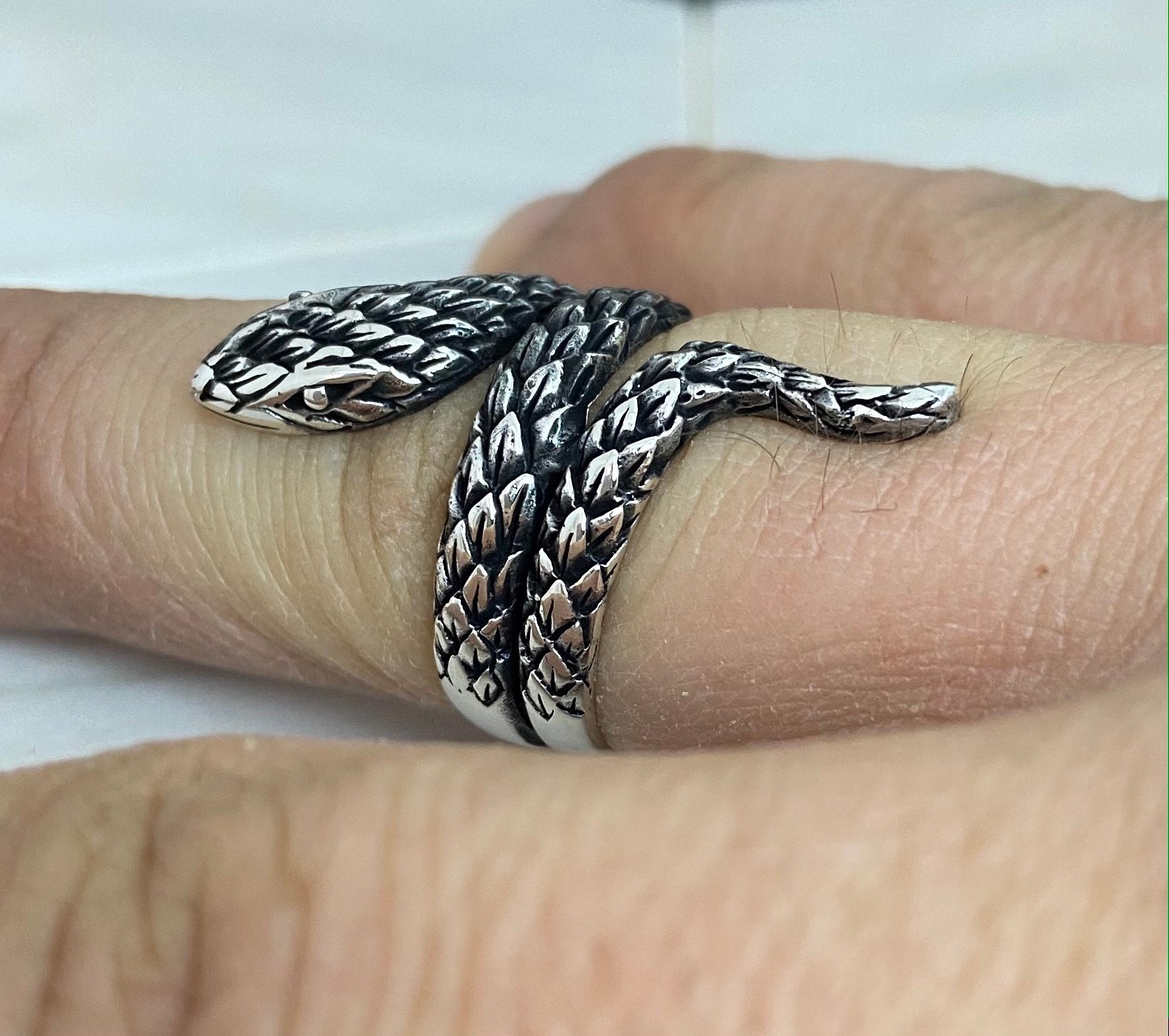 Snake Silver Ring Handmade Silver Men Rings Snake Silver Etsy