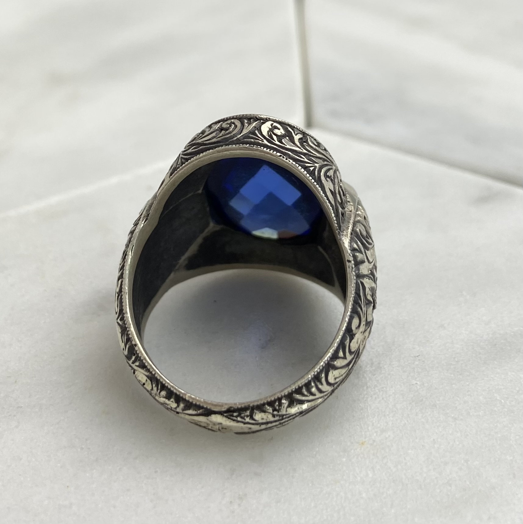 Handmade Silver Men Rings Sapphire Unique Men Ring - Etsy