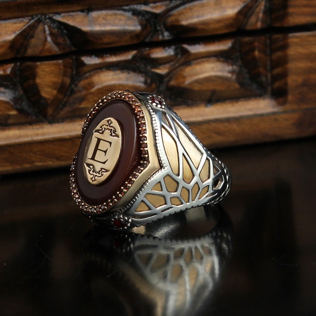 Personalized Handengraved monogram Initials Ring -available in