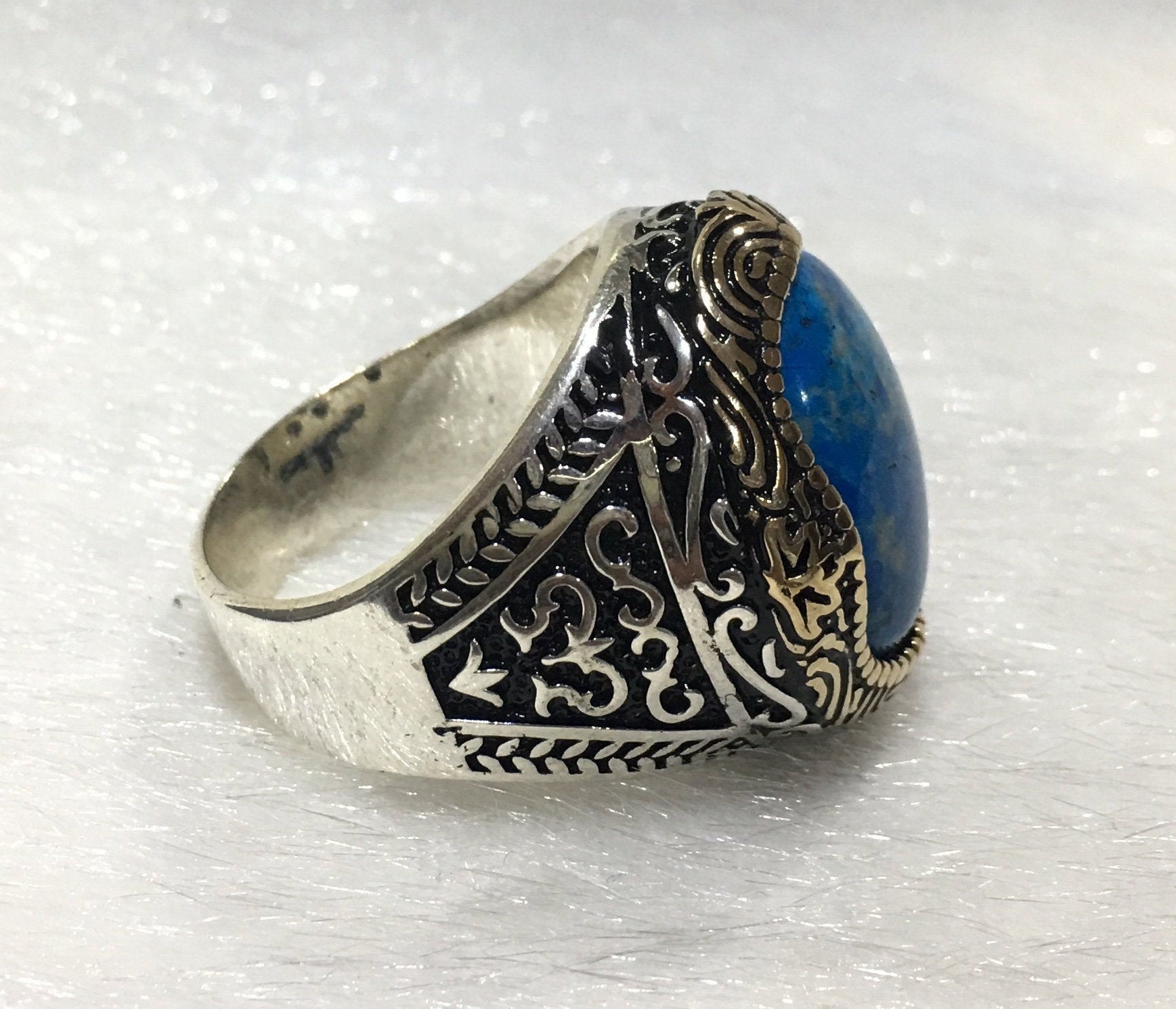 Turquoise Men's Ring Handmade Silver Men Rings Men Ring - Etsy