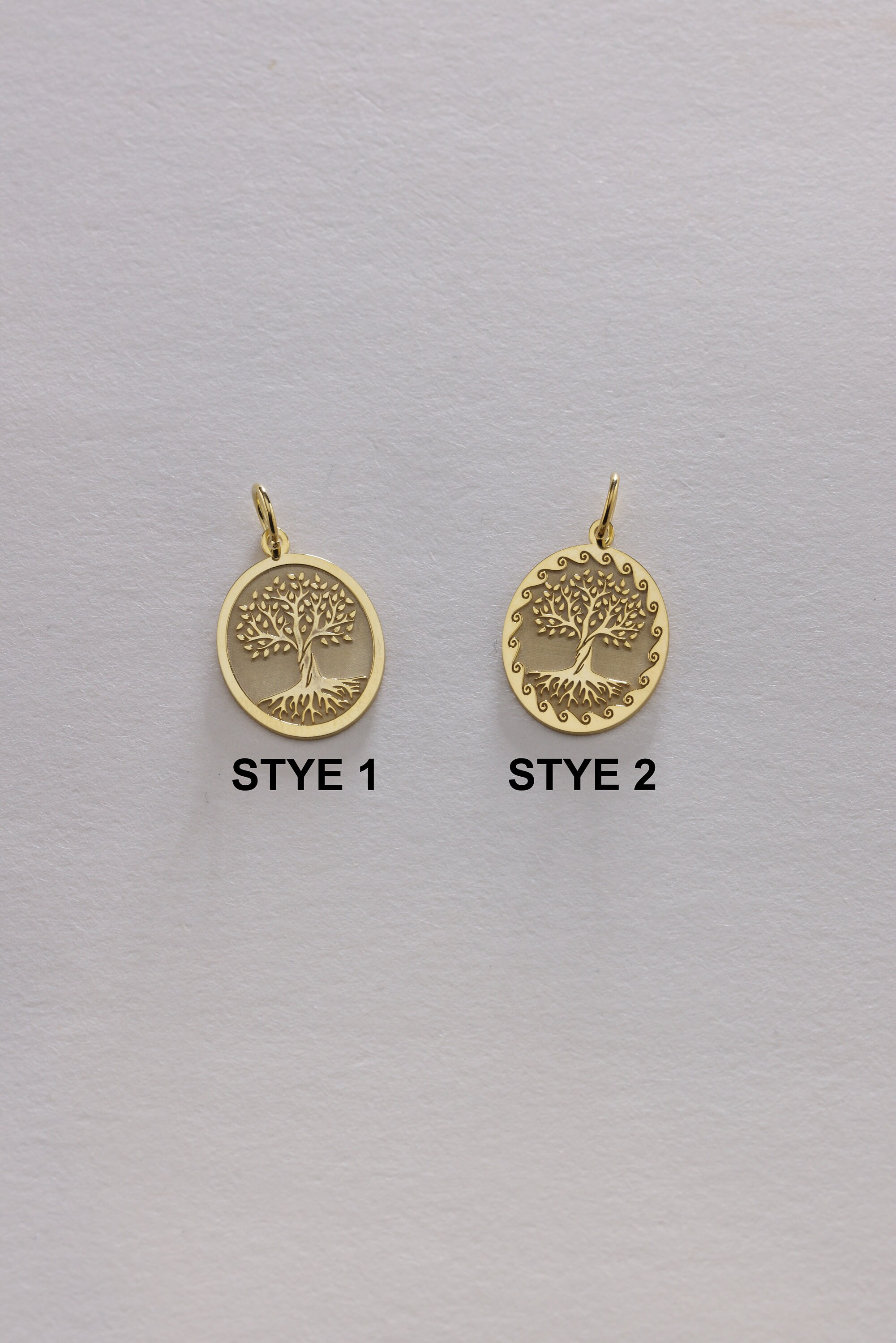 Classic tree of life - gold brass necklace
