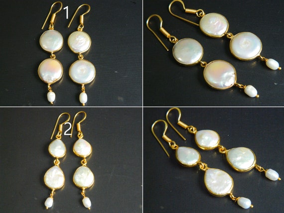 Handmade Pearl Earrings Hoops Wedding Fashion Jewelry 14k gold filled –  woyaza