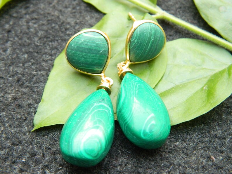 Beautiful earring Sale Gemstone earring Bezel set stud earring Malachite and Turquoise Earring Fashion Jewelry gift for her Charm