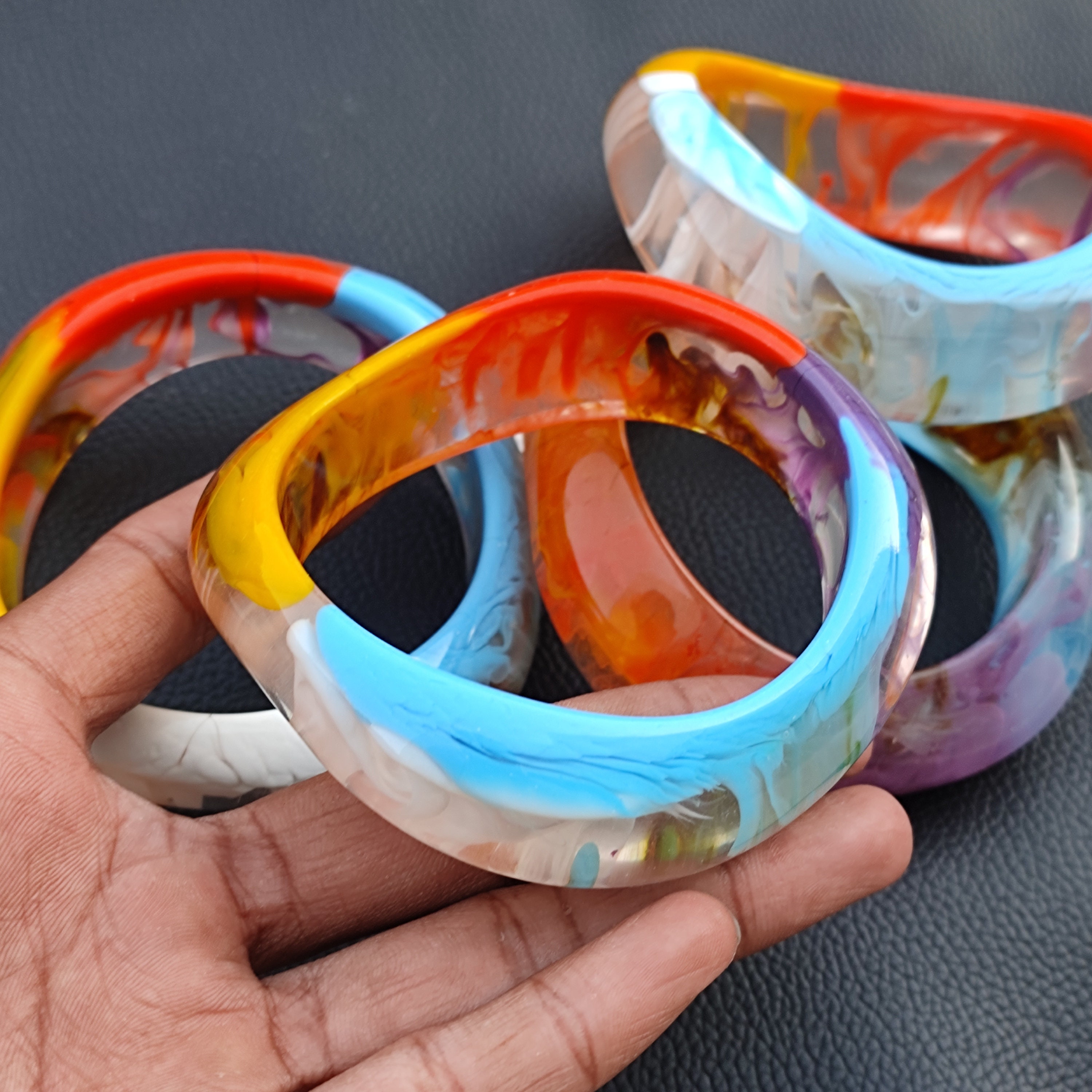 Resin bangle bracelets best sale